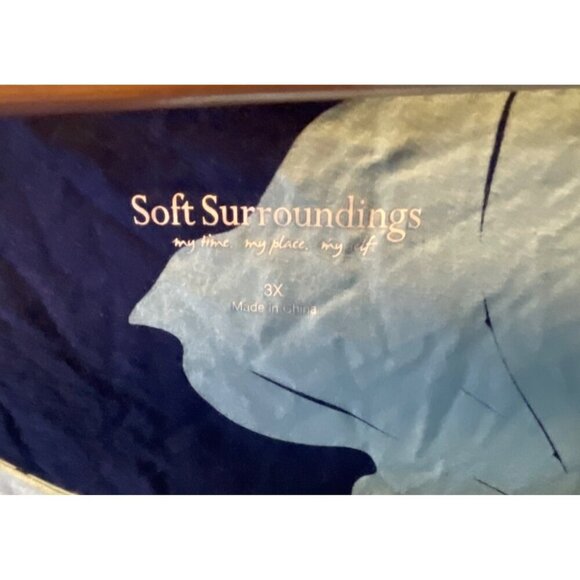 Soft Surroundings Blue Floral Tropical Sleeveless Long Shift Dress Sz 3X - Picture 7 of 7